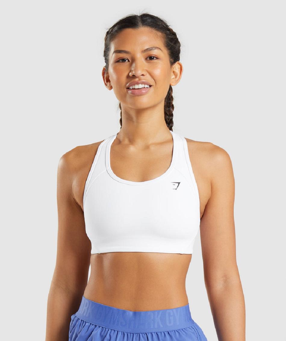 Gymshark Essential Racer Back Ženske Sportski Grudnjak Bijele | HR 3402PJJ